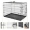 36" High Quality Dog Crate Kennel Folding Pet Cage 2 Door With Tray Dog House